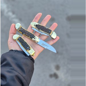 چاقوی ضامن فشاری دسته شاخ (پس کرایه)