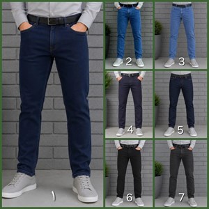 شلوار جین مردانه راسته پنبه فلامنت سایز 40 تا 58
