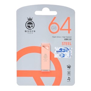 فلش 64GB USB2 Queen STEEL رزگلد