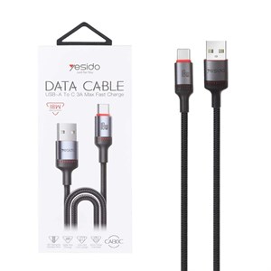 کابل شارژ 2 متری فست Yesido Type-C مدل CA130C 18W - مشکی (گارانتی 18 ماه تعویض نیکان همراه)