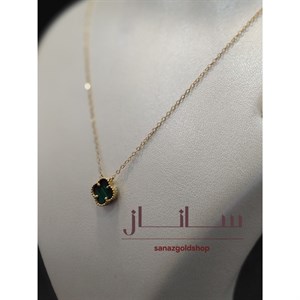 گردنبند طلا 18 عیار ونکلیف سنگ خور مشکی 1.090 گرم مناسب هدیه و استفاده روزمره 