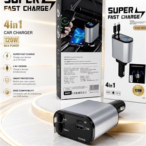 شارژر فندکی خودرو اورجینال سوپر فست شارژ 120 وات