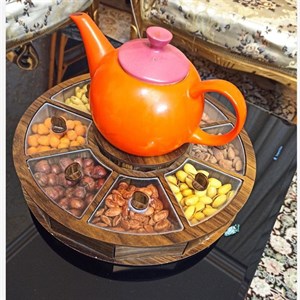 تی بگ جعبه دمنوش وارمردار پذیرایی گرد چوبی پس کرایه