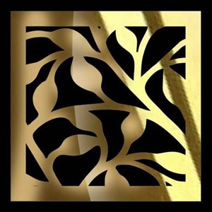 موتیف آینه ای رزین،طرح شاخ و برگ مربعی،جنس مولتی استایل،دردو رنگ طلایی و نقره ای،سایز 20 سانت
