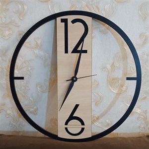 ساعت دیواری چوبی مشکی چوب افرا کد 70 پس کرایه