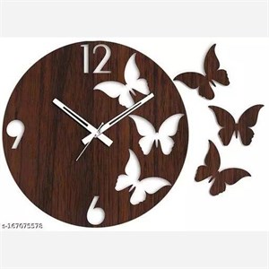 ساعت دیواری چوبی پروانه ای تیکه ای کد 33 پس کرایه