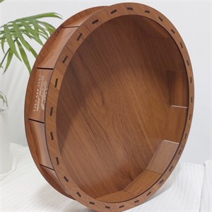 سینی فینگر فودسایز (قطر) 40 ارتفاع 5سانت ام دی اف درجه 1رنگ گردویی روشن