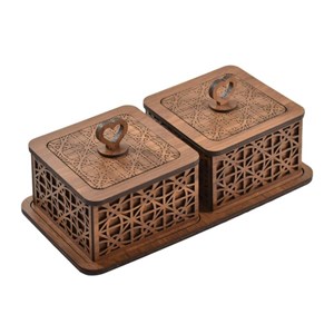قندان چوبی مدل یاس دو تایی