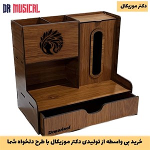 نظم دهنده رومیزی چوبی مدل کشویی و جای دستمال کاغذی دار دخترانه کد 9-خرید بی واسطه از تولیدی-پس کرایه