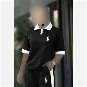 ست پولو زنانه جنس پنبه گلکسی رنگ مشکی سایز فری اسکین