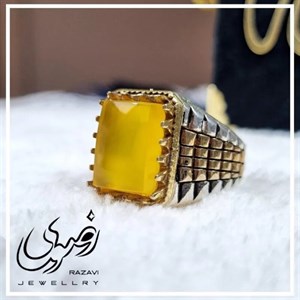 انگشتر نقره مردانه طرح کیارش با نگین شرف الشمس 