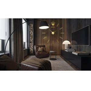 ساعت دیواری مولتی استایل،طرح تاج، در دو رنگ طلایی و نقره ای،سایز 120 سانت