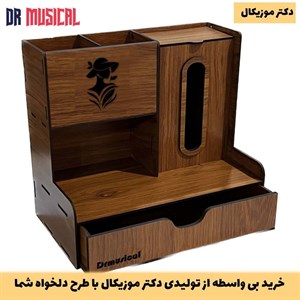 نظم دهنده رومیزی چوبی مدل کشویی و جای دستمال کاغذی دار دخترانه کد 3-خرید بی واسطه از تولیدی-پس کرایه