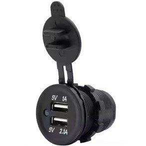 شارژر USB خودرویی پنلی گرد دو خروجی 2.1 و 1 آمپر