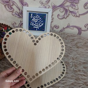 کفی چوبی تریکو طرح قلب سایز 20