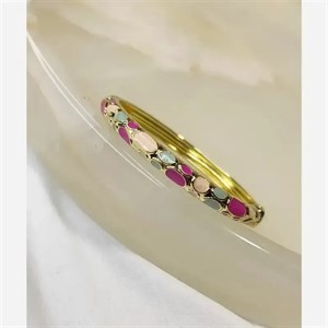 بنگل میناکاری استیل رنگ ثابت ضد حساسیت فری سایز