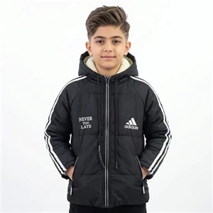 کاپشن پسرانه ADIDAS مشکی شمعی پاییزه و زمستانه