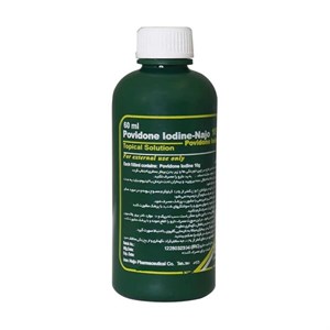 محلول ضدعفونی کننده زخم بتادین ناژو مدل پوویدن آیداین 10% حجم 60 میلی لیتر