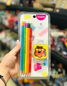 ست 5 عددی مداد مشکی فانتزی اسکول فنس (کد 3)
