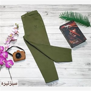 شلوار جین مام فیت زنانه پشت کمر کش رنگی سایز 36 تا 46