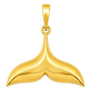 آویز گردنبند طلا 18 عیار زنانه طلای صداقت طرح دم وال مینیمال 