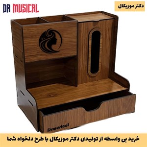 نظم دهنده رومیزی چوبی مدل کشویی و جای دستمال کاغذی دار دخترانه کد 7-خرید بی واسطه از تولیدی-پس کرایه