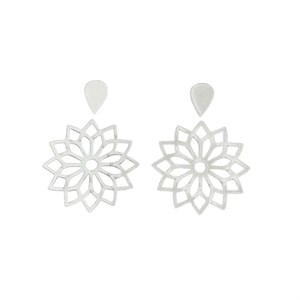 مولتی استایل نقره ای گوشواره گل کد شش 4 سانت
