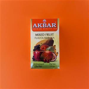 چای سیاه طعم دار چند میوه اکبر AKBAR
