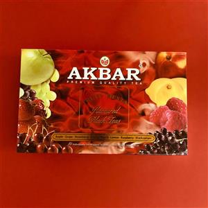 چای سیاه طعم دار میوه ای پذیرایی اکبر 80 تایی AKBAR