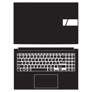 برچسب محافظ لپ تاپ-مناسب لپ تاپAsus vivobook pro 15 oled M3500Q-طرح مشکی بافت دار-کد01