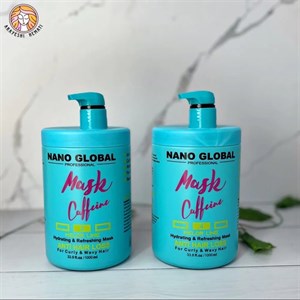 ماسک مو آبی داخل حمام کافئین نانو گلوبال ضد ریزش مو فر -NANO GLOBAL