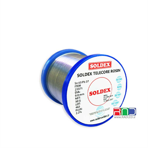  سیم لحیم 50 گرمی سولدکس 0.8 میلی قلع Soldex