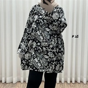تونیک نخی کجراه زنانه سایز بزرگ فری سایز مناسب تا سایز 56 مدل میکس