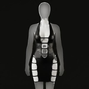 لباس خواب زنانه طرح چرم جذب مشکی فری سایز