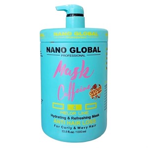ماسک مو ضد ریزش حجم دهنده حاوی کافئین نانوگلوبال Nano Global حجم 1000میلی لیتر