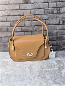 کیف دستی ساده شتری با بند بلند