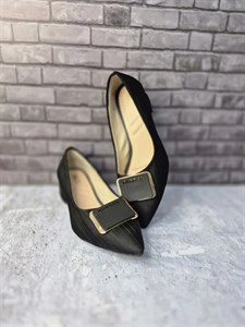 کفش مجلسی ساتن خطی مربع طلایی