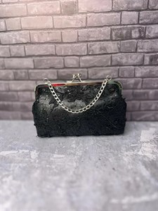 کیف مجلسی زنانه گیپور برجسته پولک‌دوزی