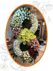 تاج گل تبریک هاله رنگ