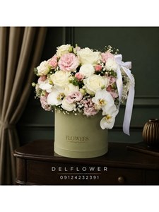 باکس گل رز سفید لوکس شهرک غرب برای خواستگاری