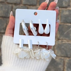 پک گوشواره عروس-نقره‌ای 