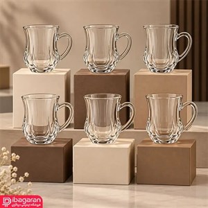 استکان کمر باریک 6 عددی پاشاباغچه مدل دیم 55373