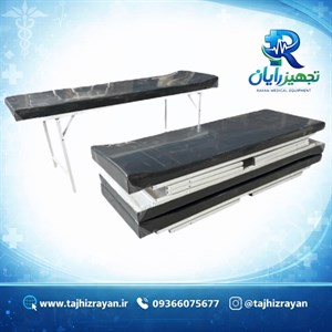 تخت معاینه پایه تاشو رویه چوب پروفیل ۲۵*۲۵