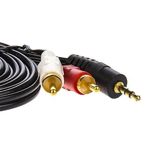 کابل تبدیل جک 3.5 میلی متری به دو RCA تسکو به طول 2 متر TSCO 2 In 1 3.5mm To 2 RCA Plug Cable 2m