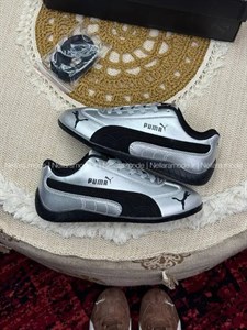 کتونی پوما اسپیدکت متالیک نقره‌ای مشکی زنانه | Puma Speedcat Metallic Silver Black 37