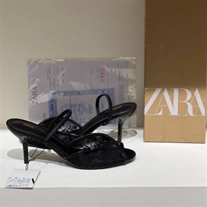 صندل پاشنه‌دار زنانه زارا مشکی گیپوری