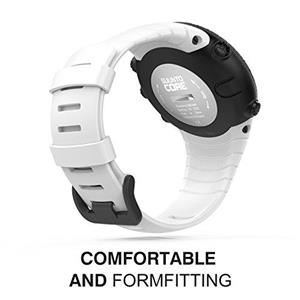 MoKo Suunto Core Watch Band, Classic Replacement Soft Wrist Band Strap with Metal Clasp for Suunto Core Smart Watch, Fits 5.51"-9.06" (140mm-230mm) Wrist, White 
