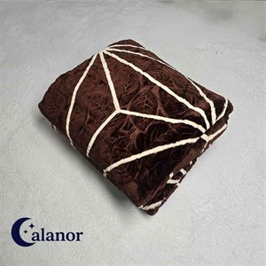 پتو دونفره قهوه ای شیک طرح دار