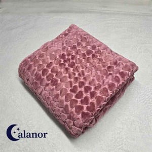 پتو دونفره تک رنگ قلبی