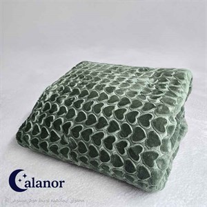 پتو دونفره شادیلون ضخیم قلبی سبز